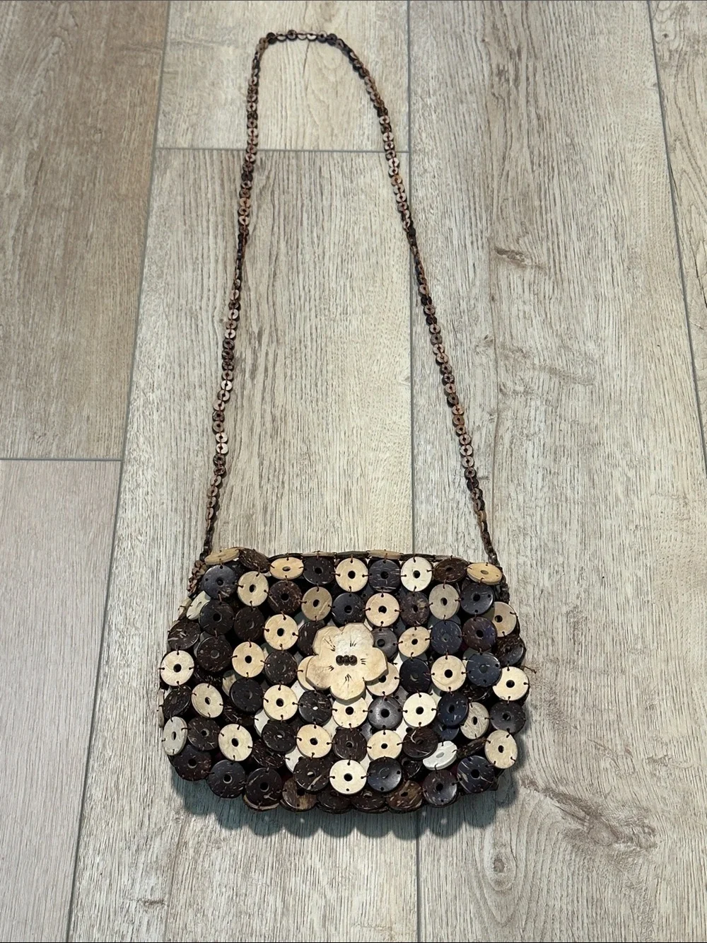 Coconut Shell Button Purse - Picture 1 of 7